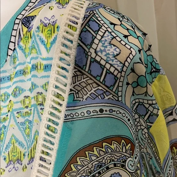 Valerie Stevens Aqua and Blue Paisley Blouse - Picture 4 of 8